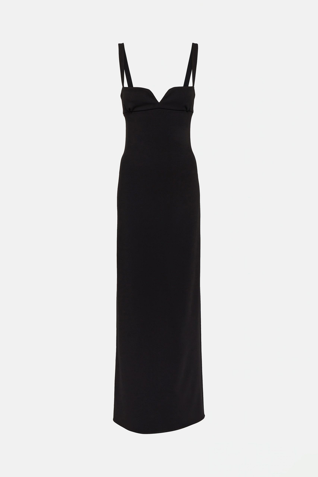 Open-back black maxi dress